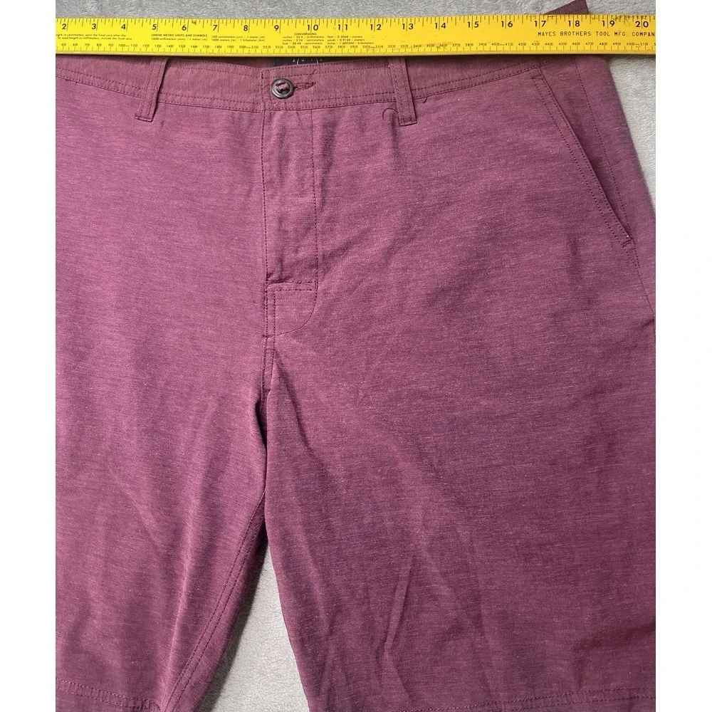 Even Tide Generation Hybrid Shorts Maroon Burgundy‎ Heather Mens 36 Golf Casual